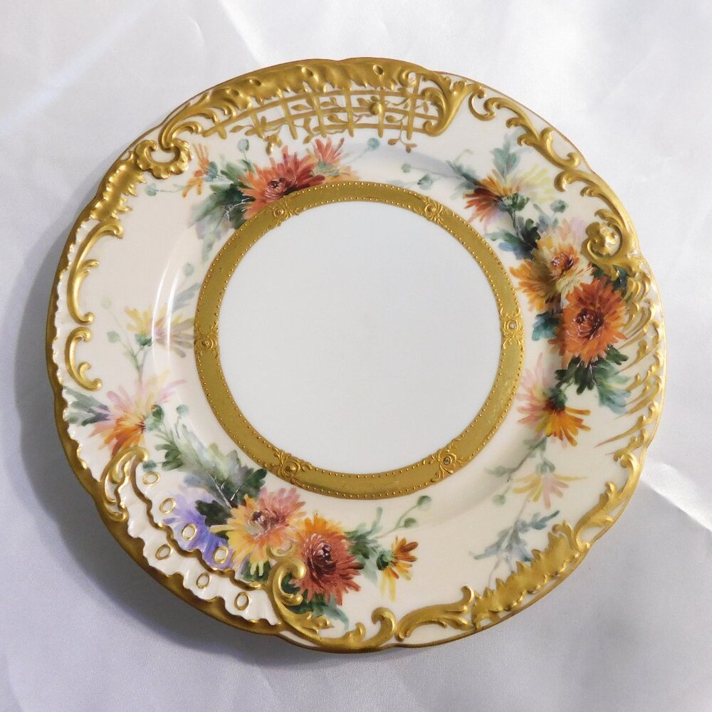 Beautiful Dresden Floral Plate # 6503